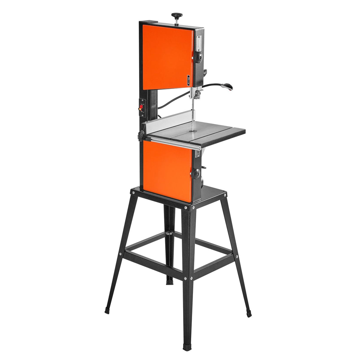 Band Saw with Stand, 10-Inch, Two-Speed Benchtop Bandsaw, 373W 1/2 HP, 6 in Max Cutting Height, 13.2 x 13.4 in Cast Iron Table, with 360° Work Light, Miter Gauge, Fence, Band Saw for Woodworking