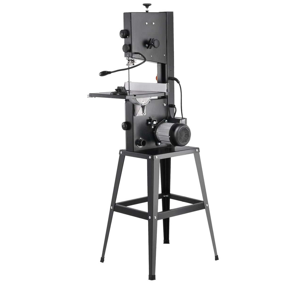 Band Saw with Stand, 9.65-Inch, 560&1100 RPM Two-Speed Benchtop Bandsaw, 370W 1/2HP Motor 6'' Cutting Height 72.13'' Sawblade Length, with Fence and Miter Gauge, for Woodworking Aluminum Plastic