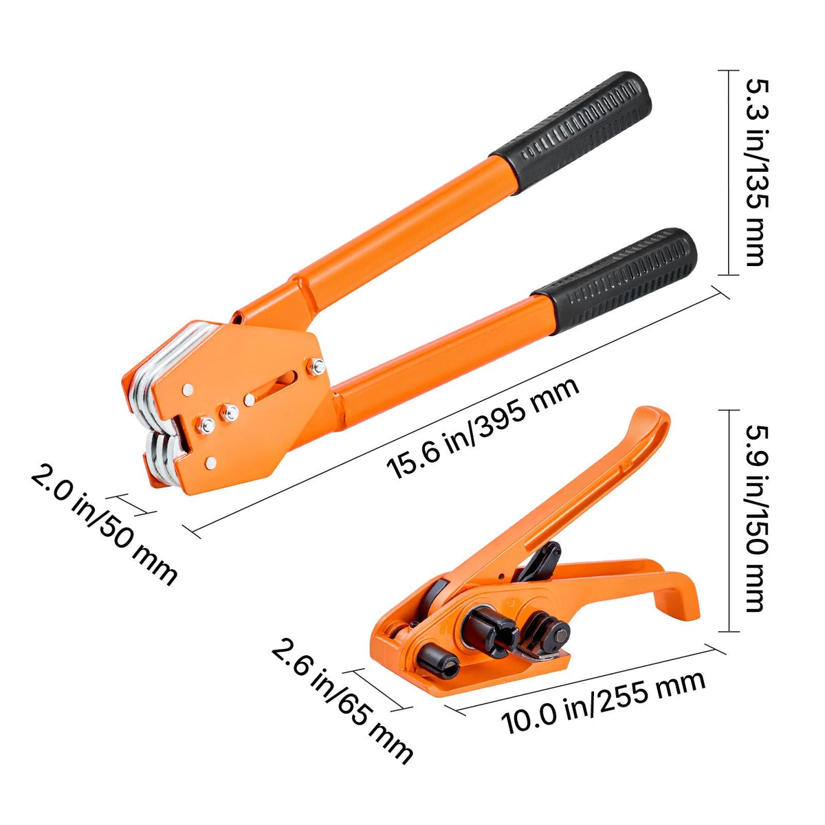 Banding Strapping Kit, Heavy Duty Banding Sealer Tool with 1000 ft Length PET Band, 300 Metal Seals, Plastic Manual Pallet Packaging Strapping Kit for Warehouse/Shipping/Moving/Home, Orange