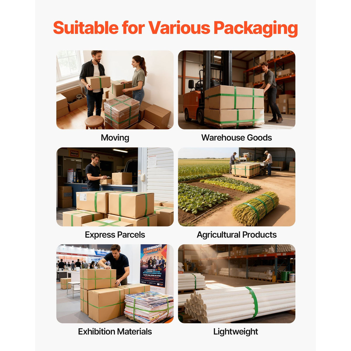 Banding Strapping Kit, Heavy Duty Banding Sealer Tool with 1500 ft PET Band, 450 Metal Seals, 150 Corner Protectors & Gloves, Plastic Pallet Packaging Strapping Kit for Warehouse/Shipping/Moving