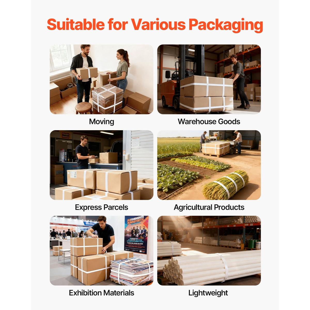 Banding Strapping Kit, Heavy Duty Banding Sealer Tool with 3200 ft Length PP Band, 1000 Metal Seals, 50 Corner Protectors, Plastic Pallet Packaging Strapping Kit for Warehouse/Shipping/Moving