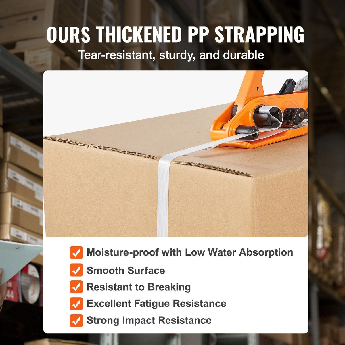 Banding Strapping Kit with Strapping Tensioner Tool, Banding Sealer Tool, 3280 ft Length PP Band, 1000 Metal Seals, Pallet Packaging Strapping Banding Kit Banding Packaging Strapping for Packing