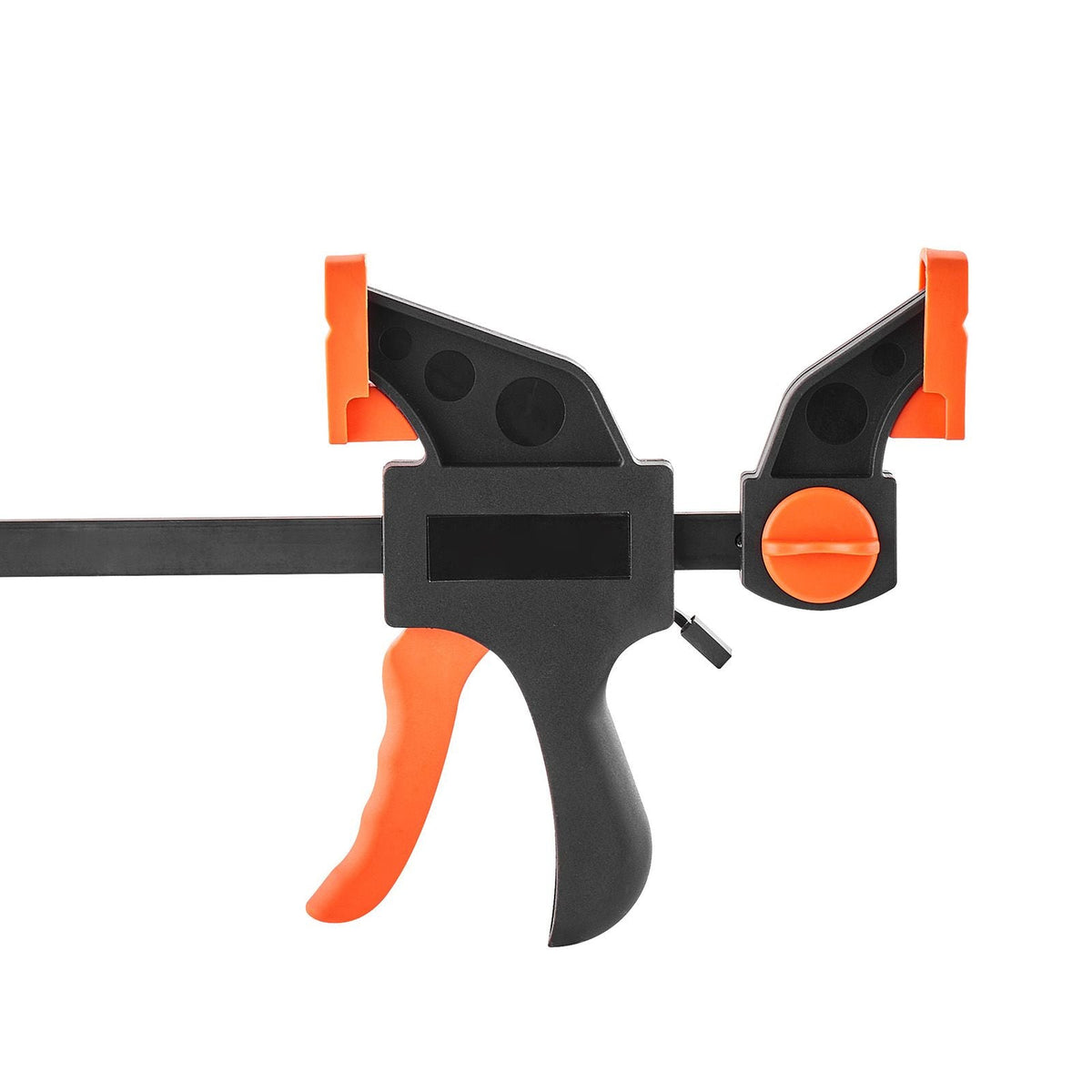 Bar Clamps for Woodworking, 2-Pack 12 inch and 2-Pack 6 inch, One-Handed Clamp/Spreader, Quick-Grip F-Clamp with 154 lbs Load Limit, Premium Plastic and Steel, for Woodworking Metal working
