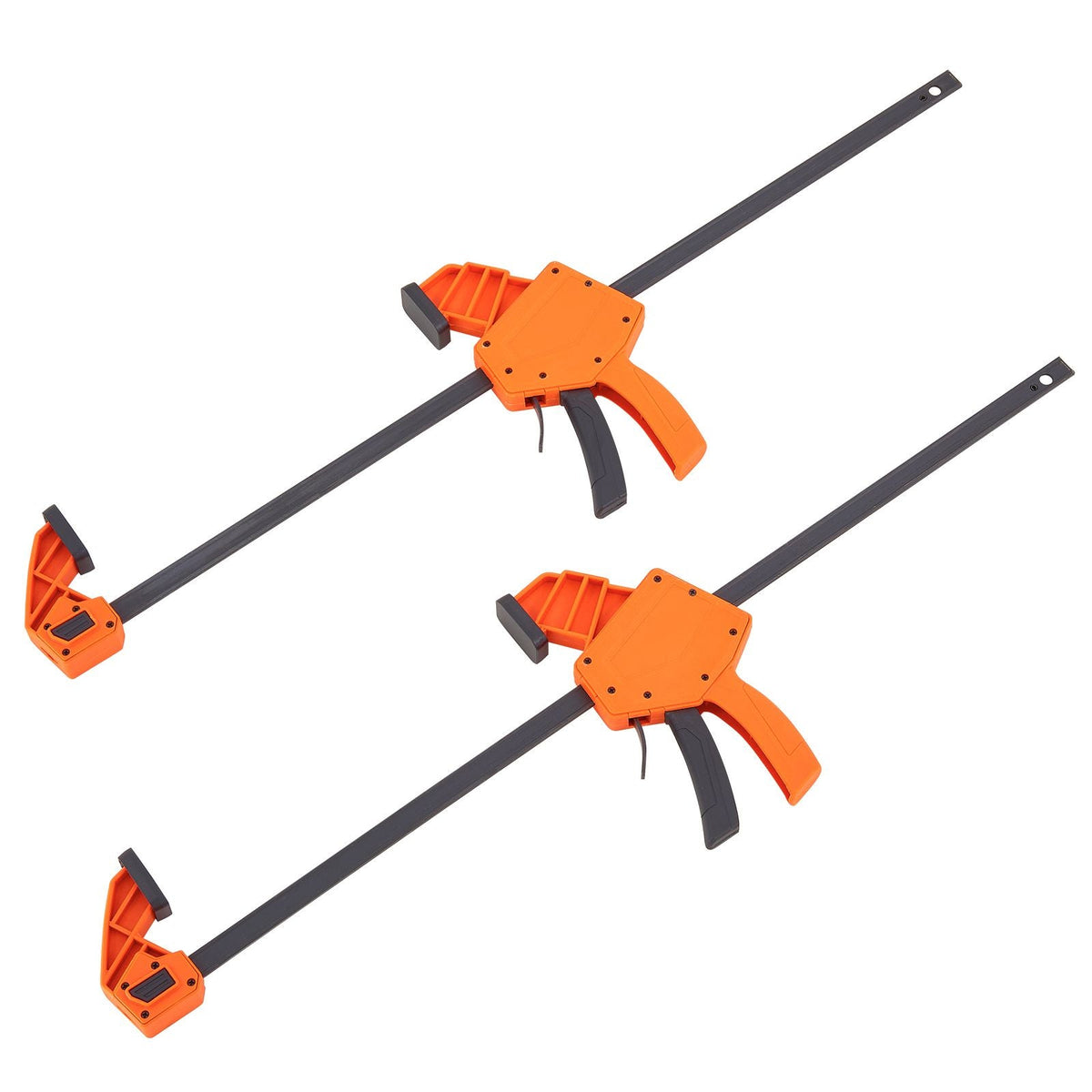 Bar Clamps for Woodworking, 2-Pack 24" One-Handed Clamp/Spreader, Quick-Change F Clamp with 300 lbs Load Limit, High-strength Plastic and Carbon Steel, Wood Clamps for Woodworking Metal Working
