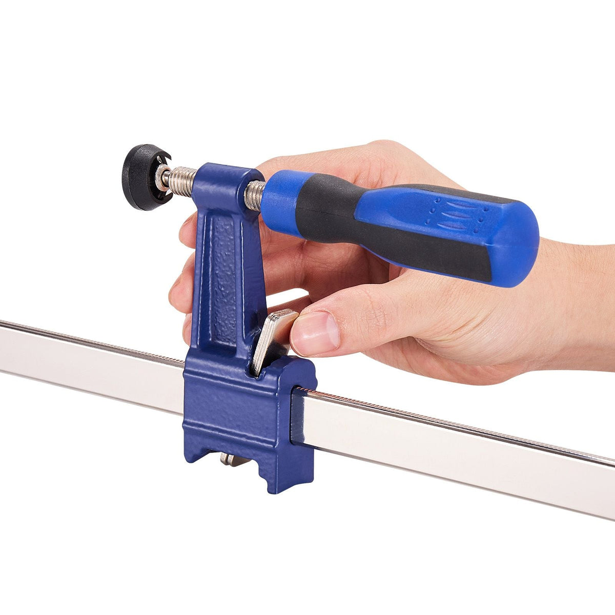 Bar Clamps for Woodworking, 2-Pack 36 inch Opening, Lockable F-Clamp with 600 lbs Load Limit, 2-1/2 inch Depth, Cast Iron and Carbon Steel, Easy to Use, Wood Clamps for Woodworking Metal Working