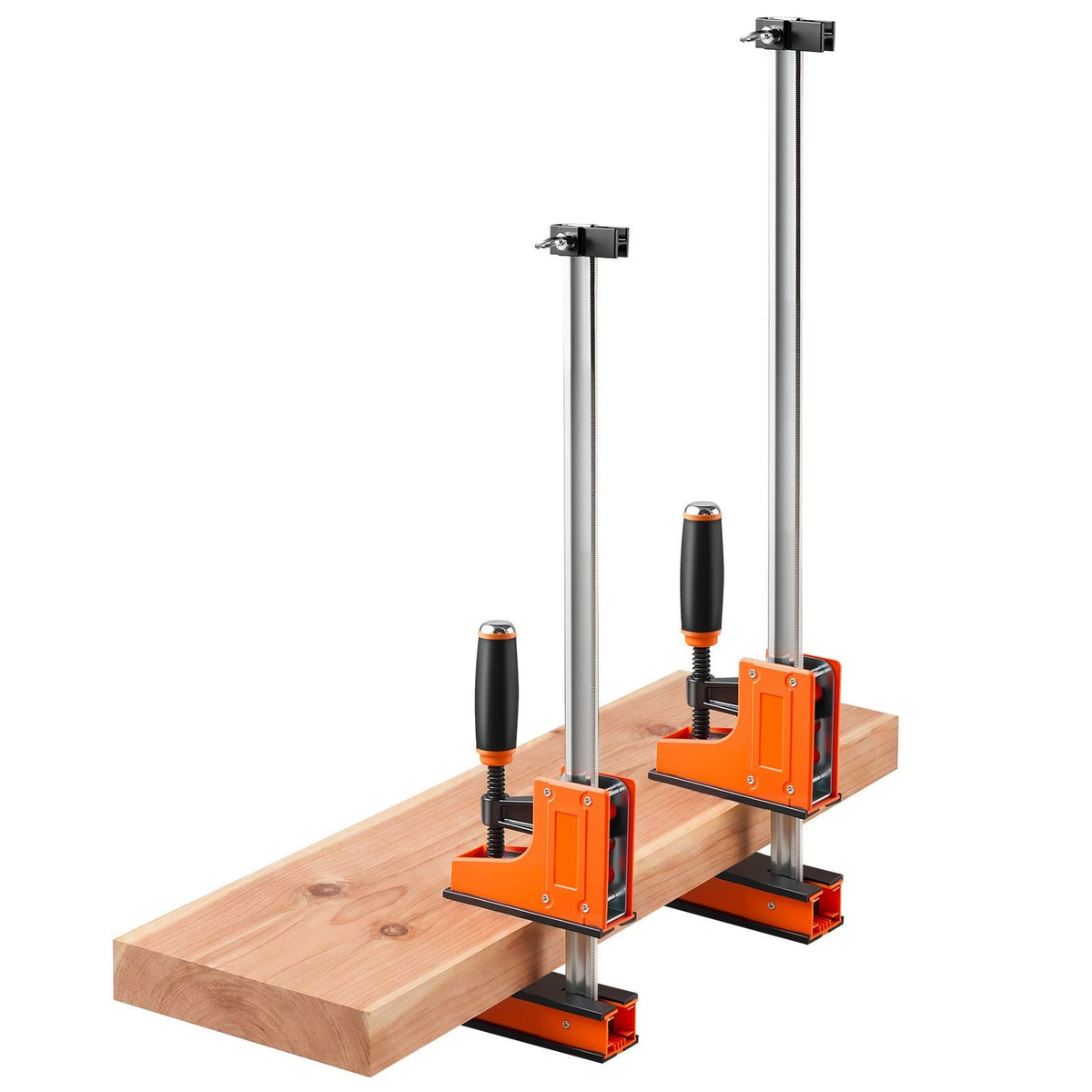 Bar Clamps for Woodworking, 4-Pack, 24" and 31" F Clamps, 1100 lbs Load Limit, Clamp/Spreader 2 Modes, Soft Rubber Pads, Ergonomic Handle, Carbon Steel Bar, for Wood Working and Metal Working