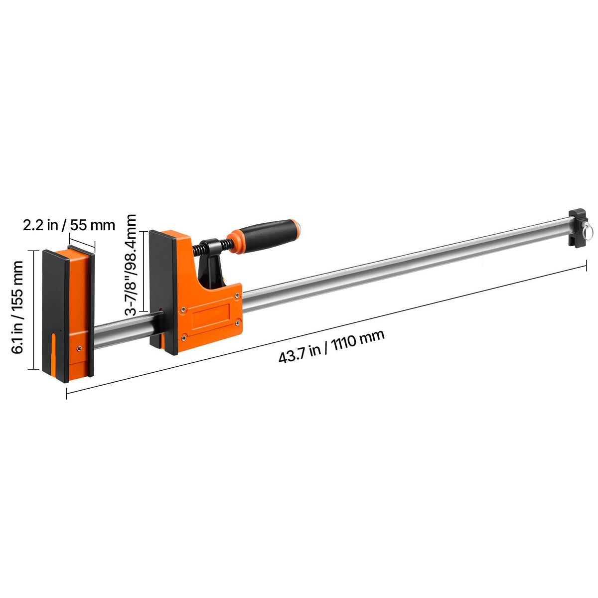 Bar Clamps for Woodworking, 4-Pack, 36" Opening F Clamps, 1500 lbs Load Limit, Clamp/Spreader 2 Modes, Soft Rubber Pads, Ergonomic Handle, Carbon Steel Bar, for Wood Working and Metal Working