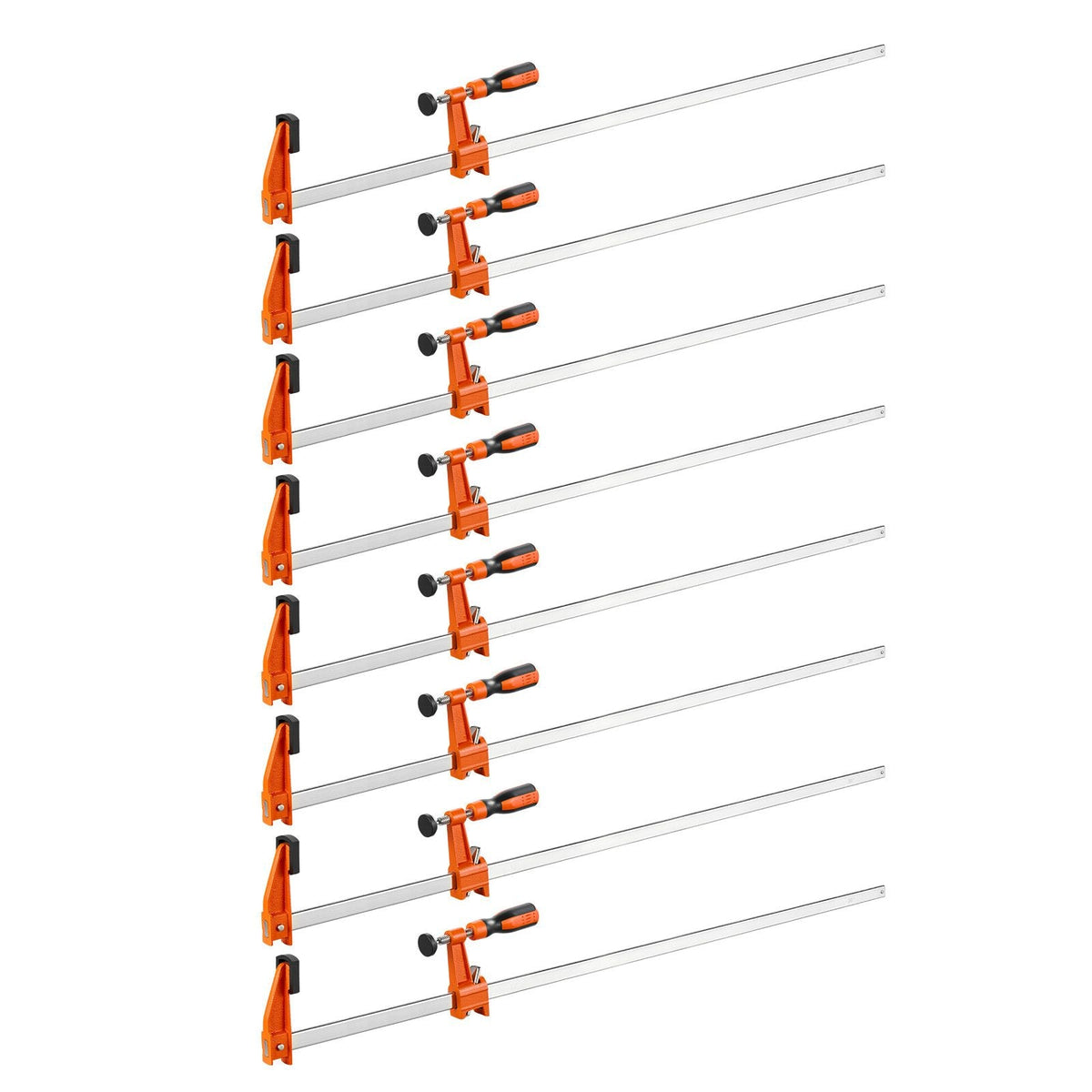 Bar Clamps for Woodworking, 8-Pack, 36" Opening F Clamps, 600 lbs Load Limit, with Plastic Pad and Self-Locking Design, Premium Cast Iron and Carbon Steel, for Wood Working and Metal Working