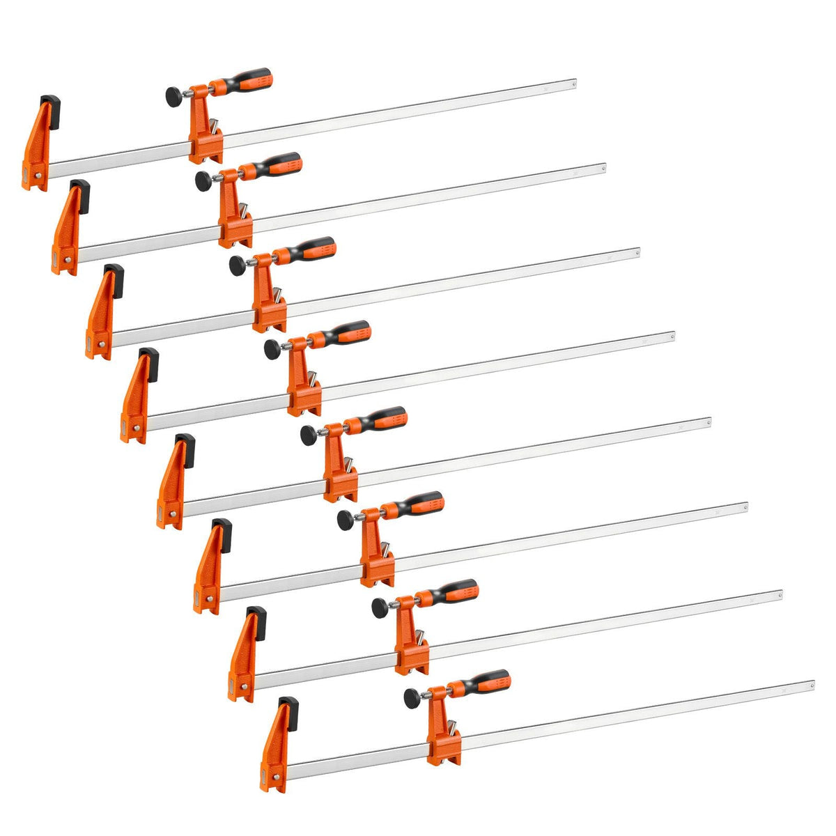 Bar Clamps for Woodworking, 8-Pack, 36" Opening F Clamps, 600 lbs Load Limit, with Plastic Pad and Self-Locking Design, Premium Cast Iron and Carbon Steel, for Wood Working and Metal Working
