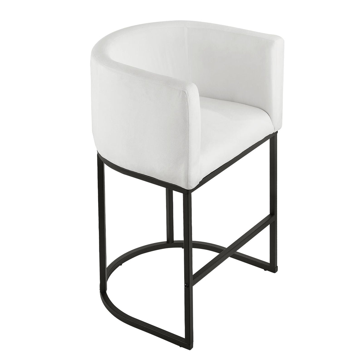 Bar Stool Set of 3, 25 inch Counter Height Stools, Counter Barstool with Backrest, Arm, Metal Frame, and Footrest, Accent Fabric Bar Chair, Island Barstools for Kitchen, Dining Room, White