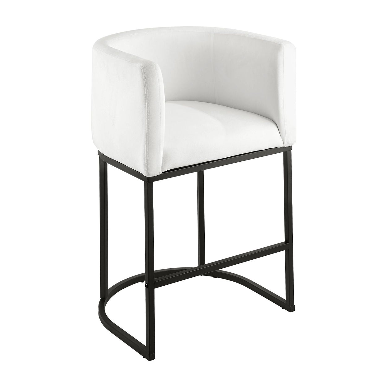 Bar Stool Set of 3, 25 inch Counter Height Stools, Counter Barstool with Backrest, Arm, Metal Frame, and Footrest, Accent Fabric Bar Chair, Island Barstools for Kitchen, Dining Room, White