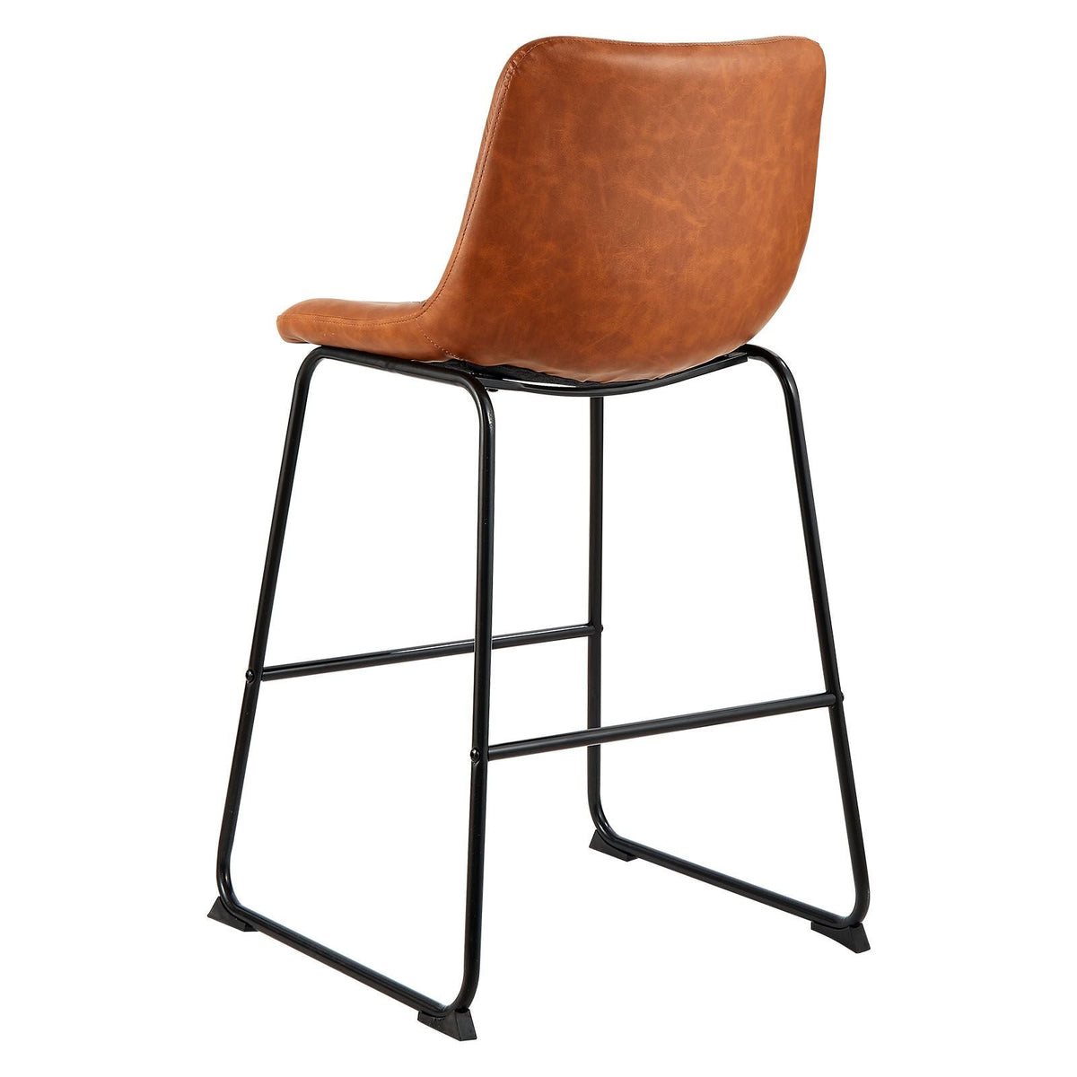 Bar Stool Set of 4, 26 inch Counter Height Stools, Modern PU Leather Counter Barstool with Backrest, Metal Legs, Easy Assembly Armless Bar Chair, Island Barstool for Kitchen, Dining Room, Brown