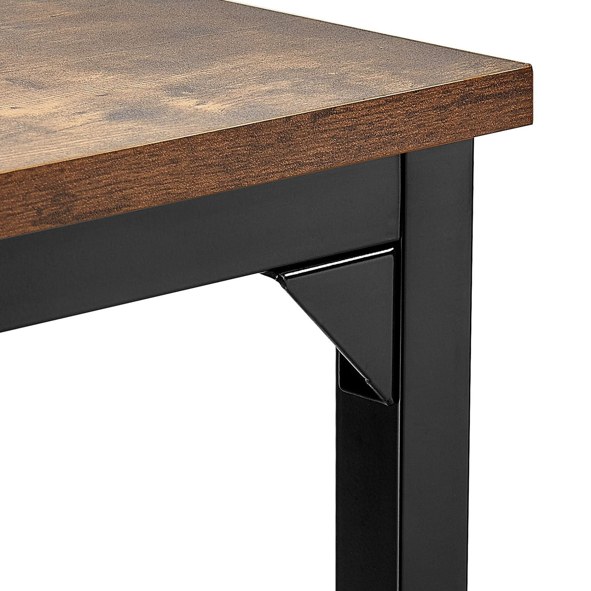 Bar Table, Sturdy Metal Frame High Top Pub Table, Narrow Long Kitchen Dining, Cocktail Counter Bar Height Desk, Easy to Assemble, 55x15x39 in, for Living Room Party, Rustic Brown and Black