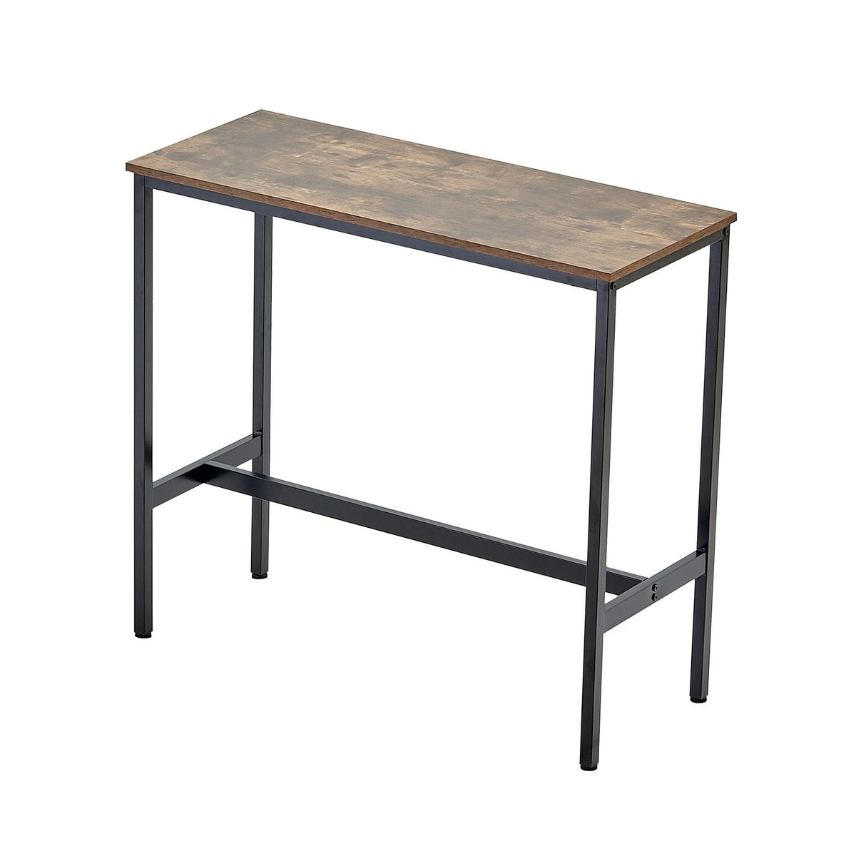 Bar Table, Sturdy Metal Frame High Top Pub Table, Narrow Long Kitchen Dining, Cocktail Counter Bar Height Desk, Easy to Assemble,39x16x35.5 in, for Living Room Party, Rustic Brown and Black