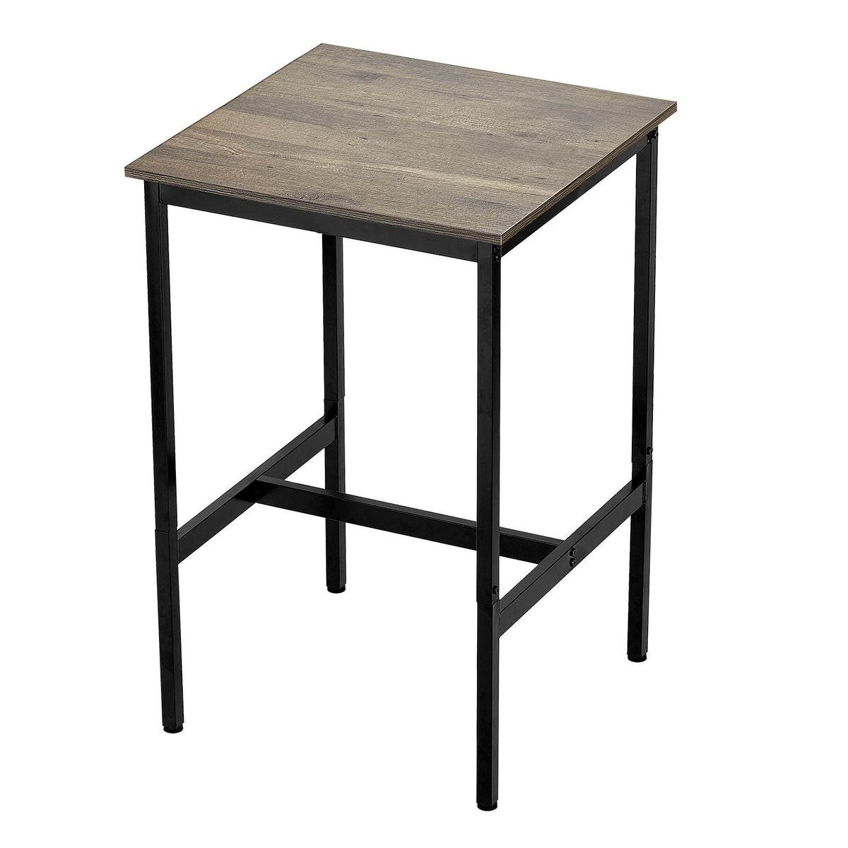 Bar Table, Sturdy Metal Frame High Top Pub Table, Small Kitchen Dining, Cocktail Coffee Counter Bar Height Desk, Easy to Assemble, 24x24x36 in, for Living Room Party, Rustic Brown and Black