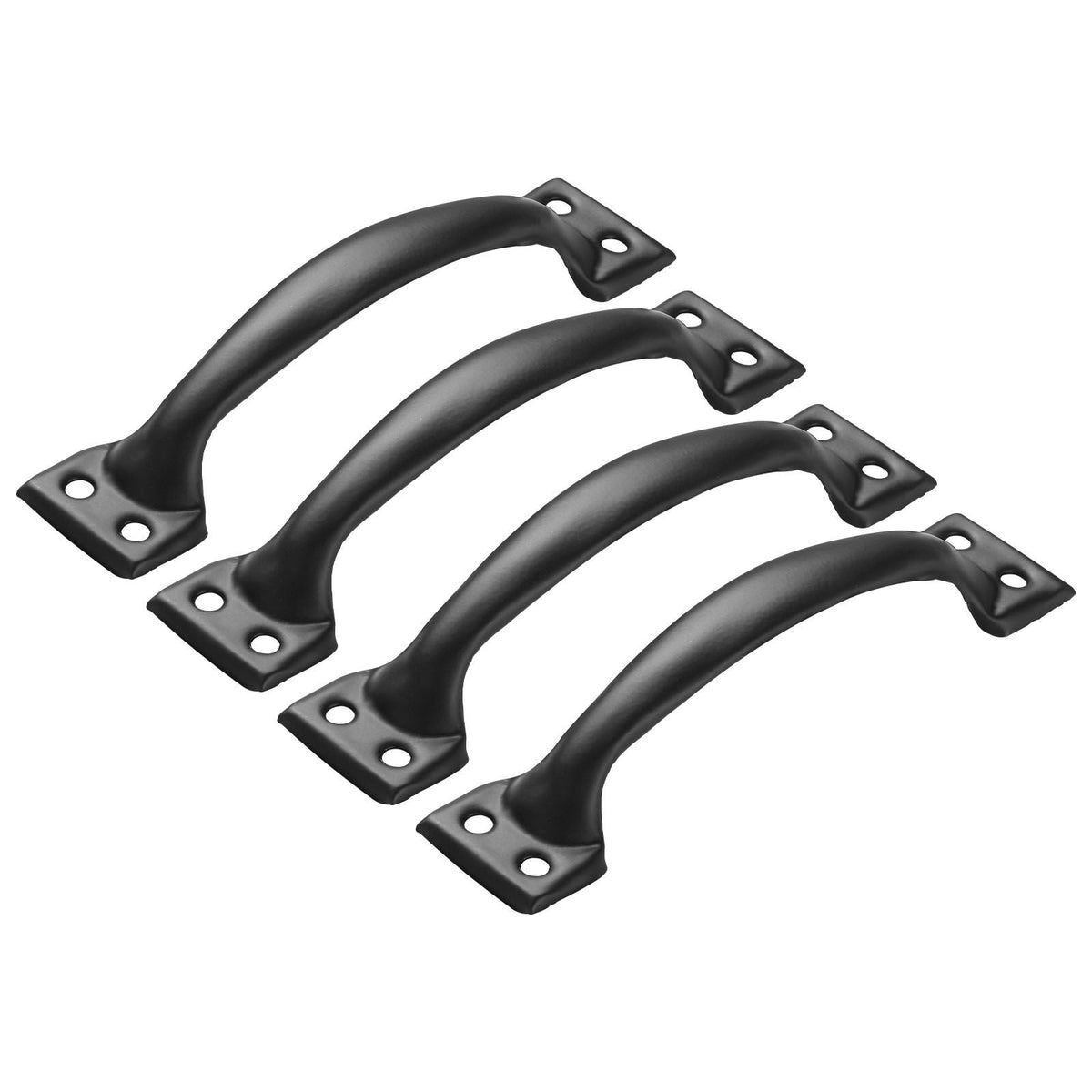 Barn Door Handle, 4Pcs 6.5 in Rustic Fence Gate Handle, Rust-Resistant Coating, Heavy Duty Carbon Steel Outdoor Gate Handles, Easy to Install, Metal Sliding Door Pulls for Garage Shed Pantry