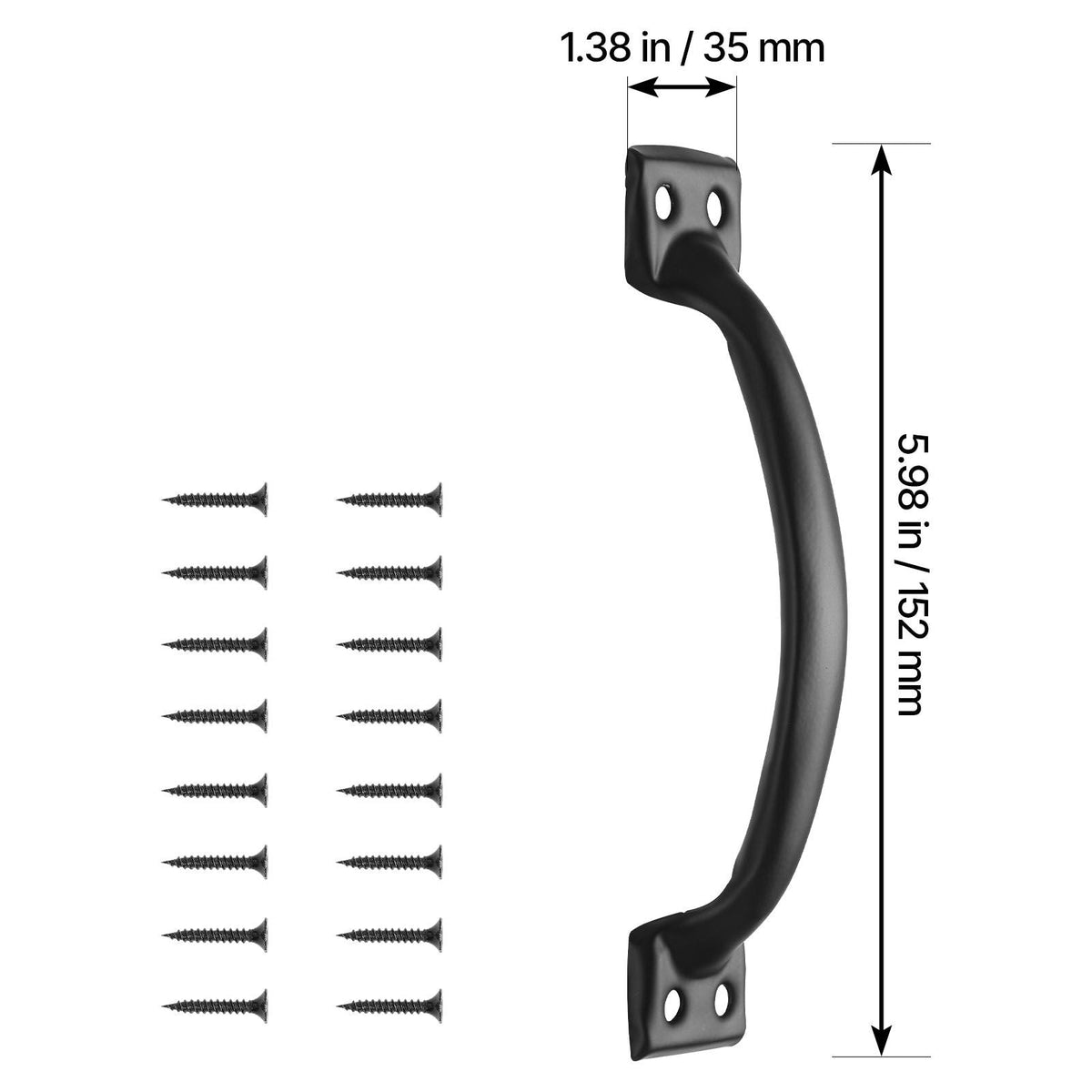Barn Door Handle, 4Pcs 6.5 in Rustic Fence Gate Handle, Rust-Resistant Coating, Heavy Duty Carbon Steel Outdoor Gate Handles, Easy to Install, Metal Sliding Door Pulls for Garage Shed Pantry