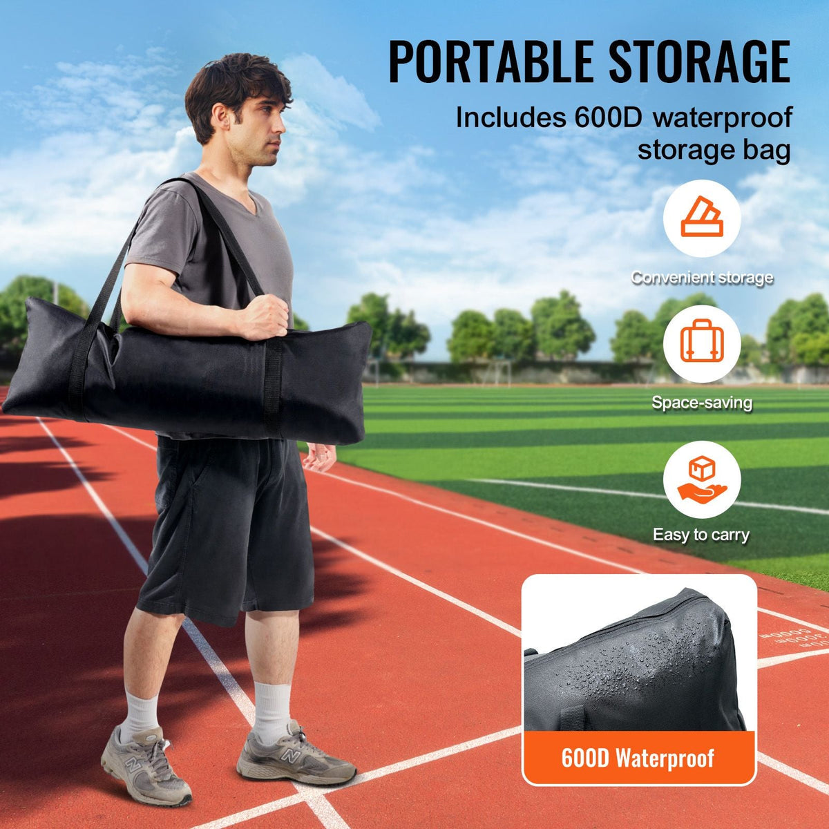 Barricade Backstop Net, 12x9 ft Ball Sports Barrier Netting, Portable Practice Equipment with Carry Bag, Protection Screen for Baseball Softball Lacrosse Soccer Hockey Training, for Backyard