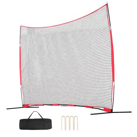 Barricade Backstop Net, 16x10 ft Ball Sports Barrier Netting, Portable Practice Equipment with Carry Bag, Protection Screen for Baseball Softball Lacrosse Soccer Hockey Training, for Backyard