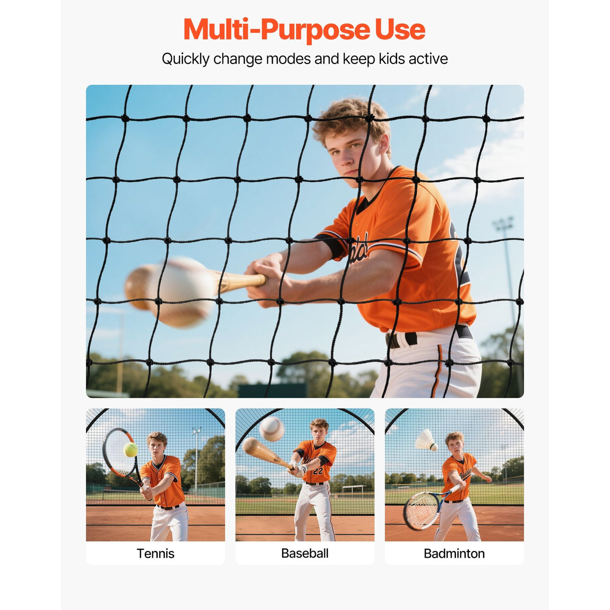 Baseball Batting Cage, 19.9 x 12.0 x 8.2 FT Freestanding Portable Batting Cage, Hitting Cages with 30-Ply Knotted HDPE & Pitching Machine Opening, Battings Cages Netting for Indoor Outdoor