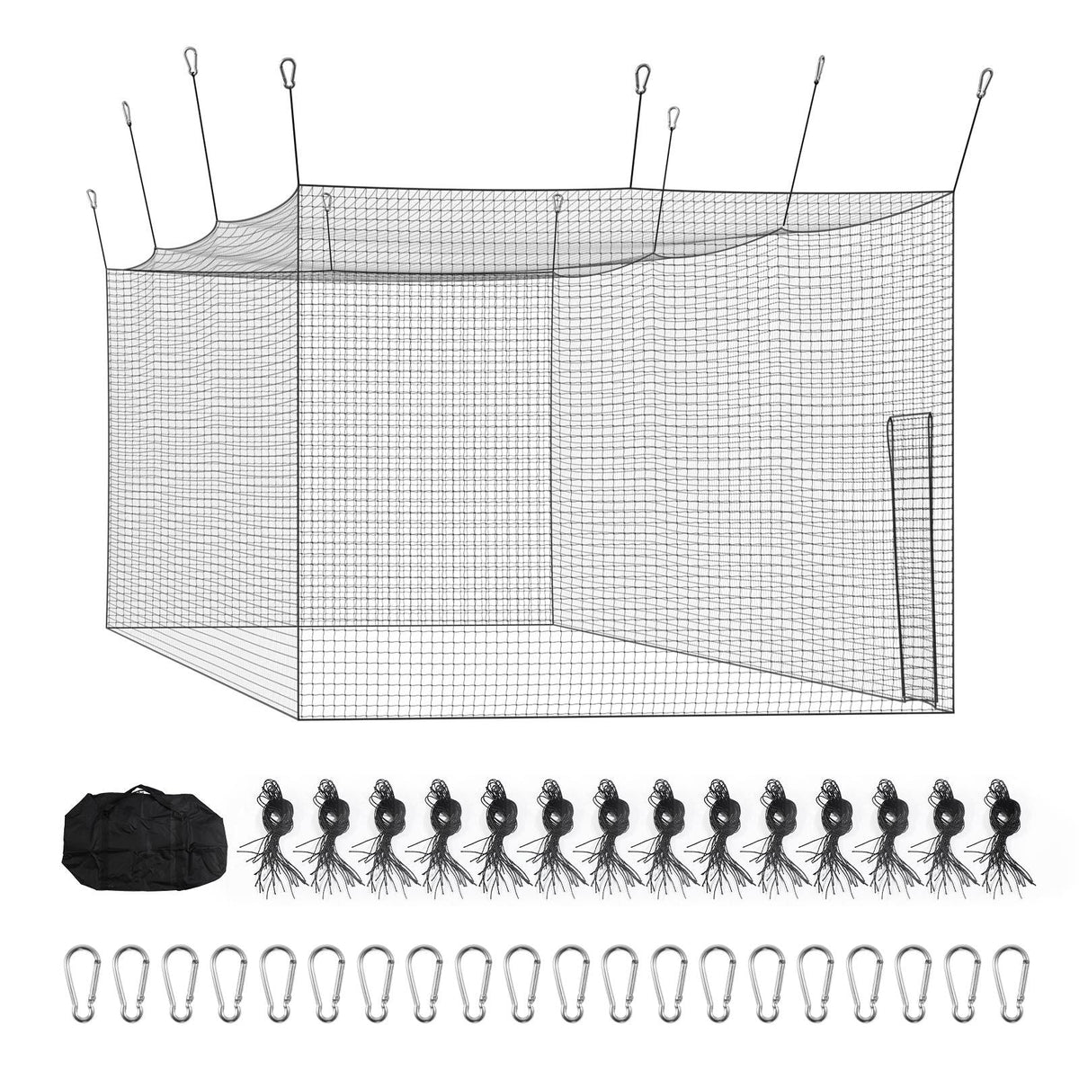 Baseball Batting Cage, 41.7 x 12.8 x 10.1 FT Freestanding Portable Batting Cage, Hitting Cages with 30-Ply Knotted HDPE & Carabiner Hooks, Battings Cages Netting for Indoor, Outdoor (NET ONLY)
