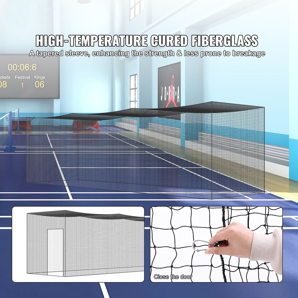 Baseball Batting Netting, Professional Softball Baseball Batting Hitting Training Net, Practice Portable Pitching Cage Net with Door & Carry Bag, Heavy Duty Enclosed PE Netting, 35FT (NET ONLY)