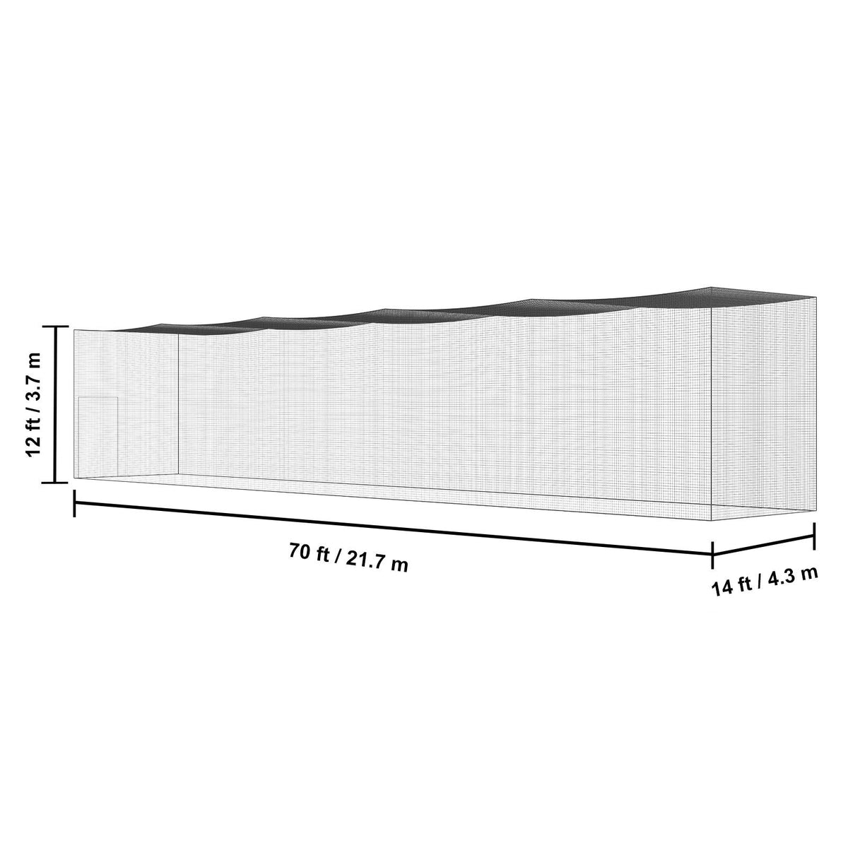 Baseball Batting Netting, Professional Softball Baseball Batting Hitting Training Net, Practice Portable Pitching Cage Net with Door & Carry Bag, Heavy Duty Enclosed PE Netting, 70FT (NET ONLY)