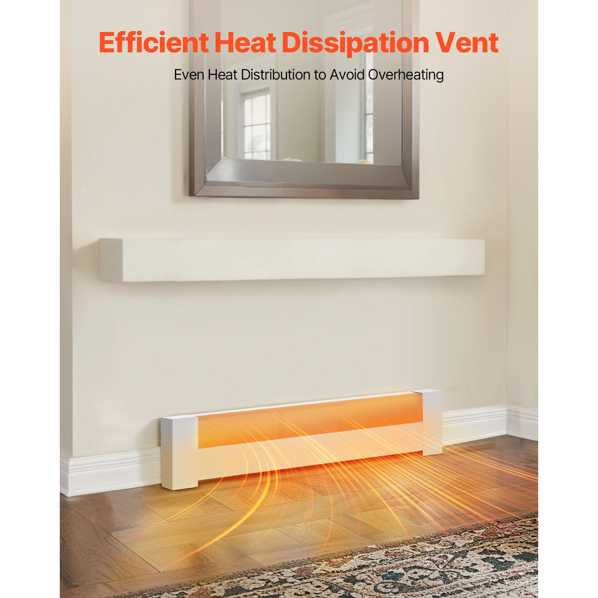 Baseboard Heater Covers, Basic Series 3 ft Standard Electric Heating Unit Front Cover for Home Improvement, Heavy-duty Steel, Easy Installation for Bedroom Replacing Old Cover, White