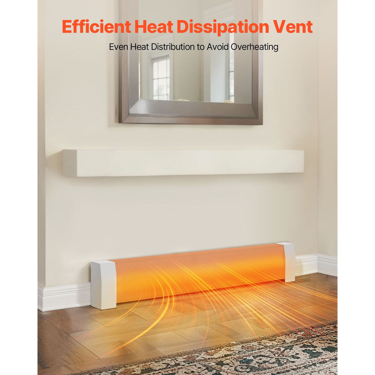 Baseboard Heater Covers, Premium Series 4 ft Standard Electric Heating Unit Front Cover for Home Improvement, Heavy-duty Steel, Easy Installation for Bedroom Replacing Old Cover, White