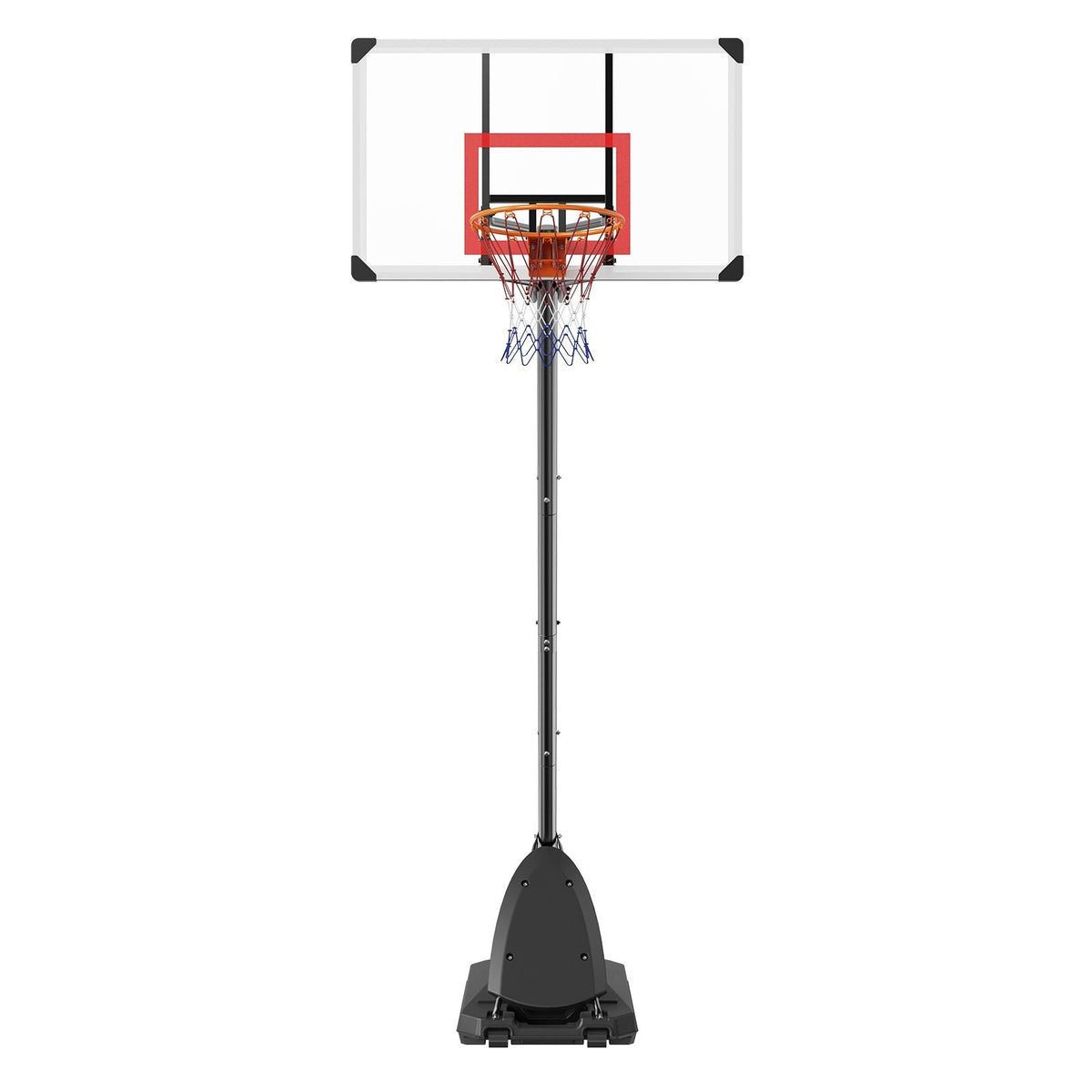 Basketball Hoop, 7.6-10 ft Adjustable Height Portable Backboard System, 50 inch Basketball Hoop & Goal, Kids & Adults Basketball Set with Wheels, Stand, and Fillable Base, for Outdoor/Indoor