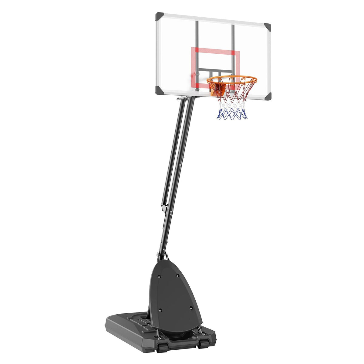 Basketball Hoop, 7.6-10 ft Adjustable Height Portable Backboard System, 50 inch Basketball Hoop & Goal, Kids & Adults Basketball Set with Wheels, Stand, and Fillable Base, for Outdoor/Indoor