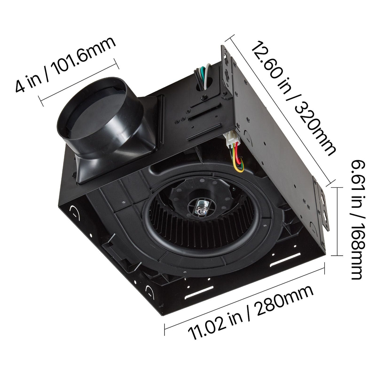 Bathroom Exhaust Fan with LED Light, 110 CFM 4000K Bathroom Vent, 1.5 Sones Low-Noise, Premium Motor Ceiling Fan for Laundry Room, Storage Room, Home Ventilation, White