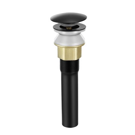 Bathroom Sink Drain with Overflow, Brass and 304 Stainless Steel Pop Up Drains, Anti-Clogging Vessel Sink Drain Strainer, All Metal Hair Catcher Drains Stopper, for Sinks with Overflow Holes
