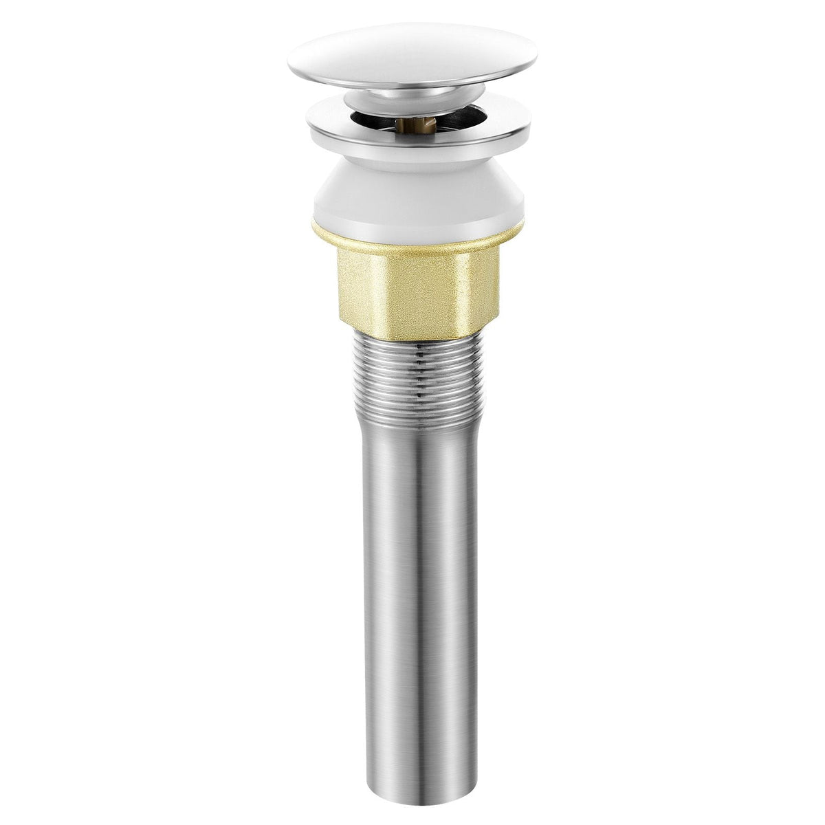 Bathroom Sink Drain Without Overflow, Brass and 304 Stainless Steel Pop Up Drains, Anti-Clogging Vessel Drain Strainer, All Metal Hair Catcher Drains Stopper, for Sinks Without Overflow Holes