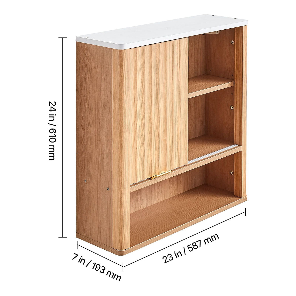 Bathroom Wall Cabinet, with Door and Adjustable Shelf, Over the Toilet Storage Medicine Cabinet Wall Mounted, Hanging Organizer with Shelves and Open Partition for Laundry Room Kitchen Restroom