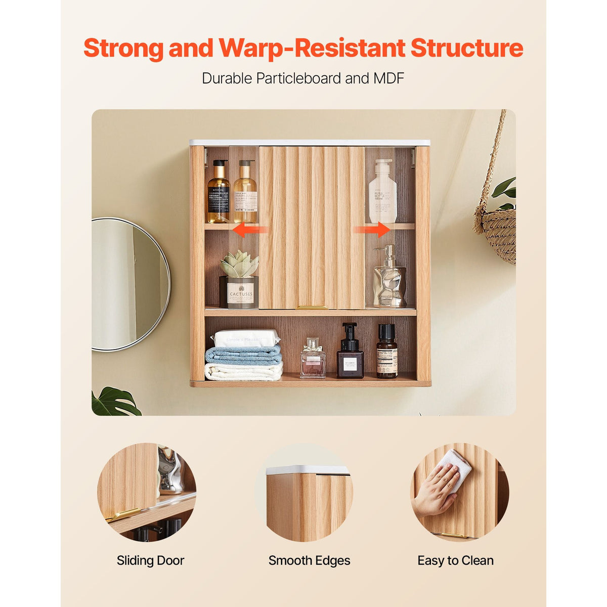 Bathroom Wall Cabinet, with Door and Adjustable Shelf, Over the Toilet Storage Medicine Cabinet Wall Mounted, Hanging Organizer with Shelves and Open Partition for Laundry Room Kitchen Restroom