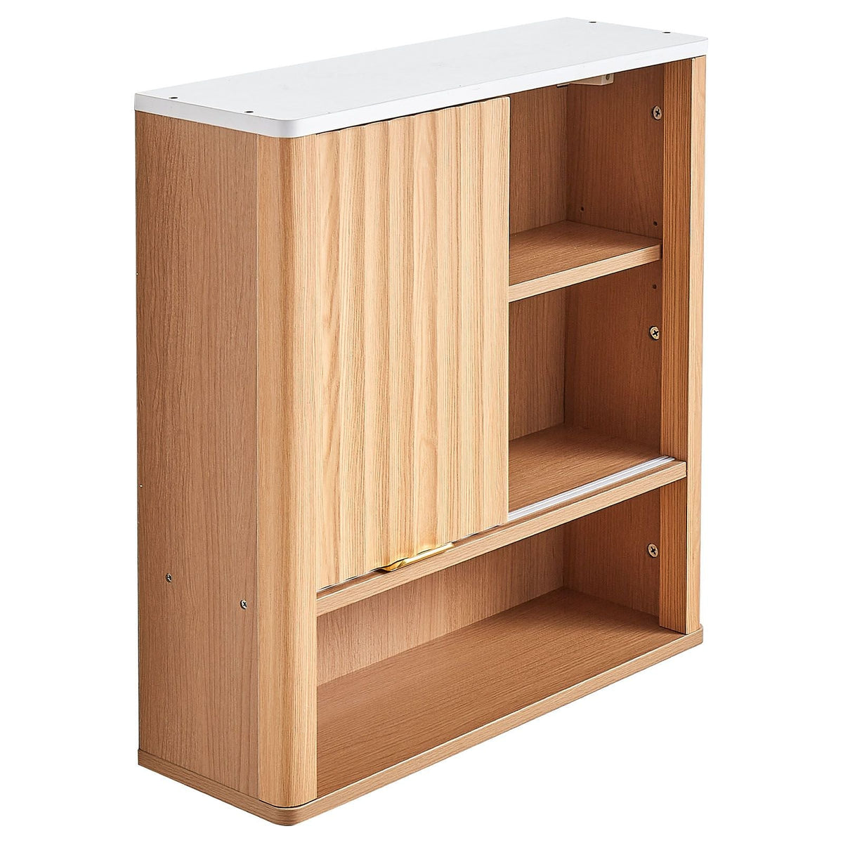 Bathroom Wall Cabinet, with Door and Adjustable Shelf, Over the Toilet Storage Medicine Cabinet Wall Mounted, Hanging Organizer with Shelves and Open Partition for Laundry Room Kitchen Restroom