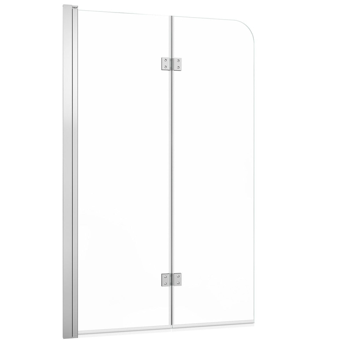 Bathtub Shower Door 47" W x 55" H Semi-Frameless Bi-Fold Tub Door, 1/4" Clear Tempered Glass, Easy-Clean Nano Coating, 180° Folding, Adjustable Sealing Strip, for Home Bathroom Tub, Silver