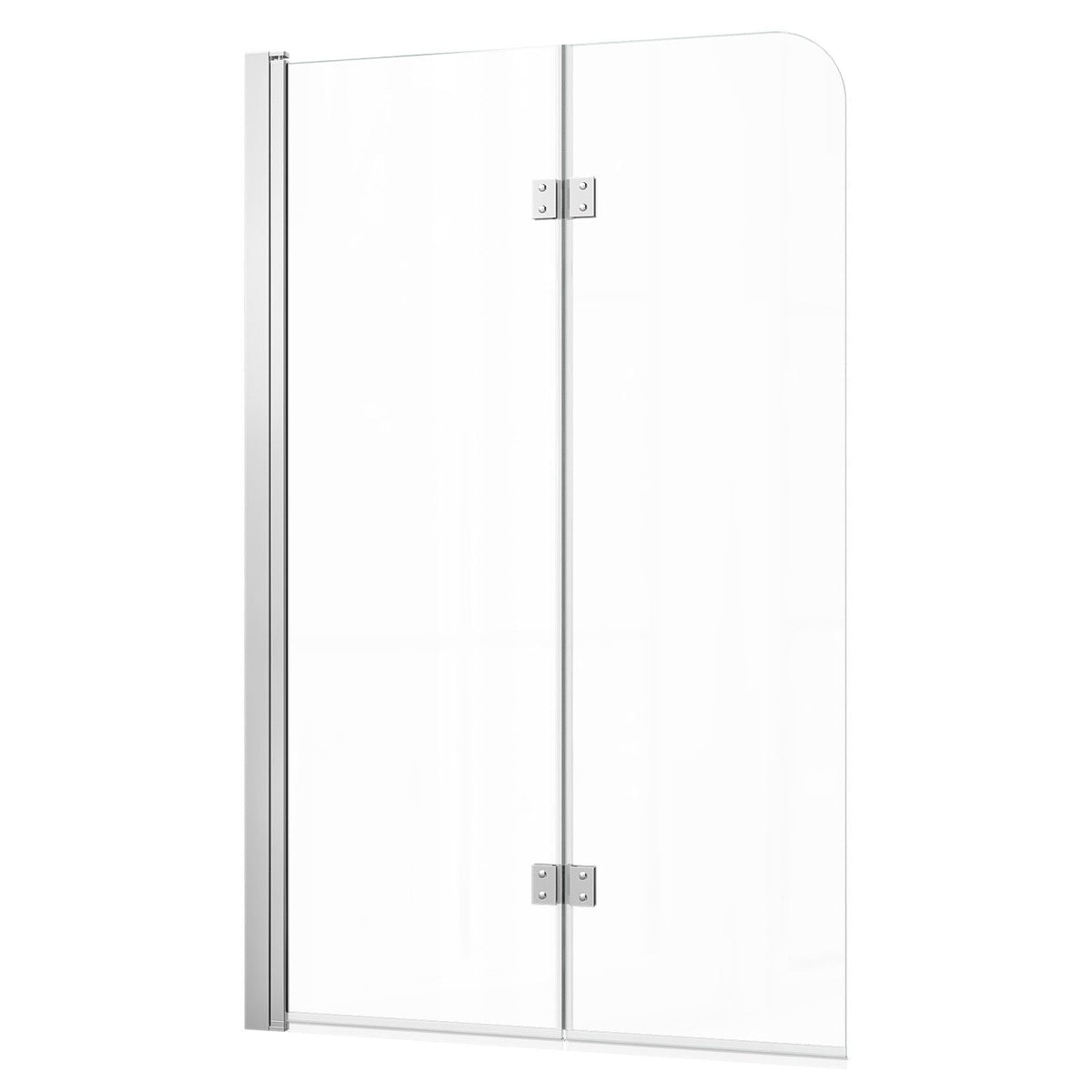 Bathtub Shower Door 47" W x 55" H Semi-Frameless Bi-Fold Tub Door, 1/4" Clear Tempered Glass, Easy-Clean Nano Coating, 180° Folding, Adjustable Sealing Strip, for Home Bathroom Tub, Silver