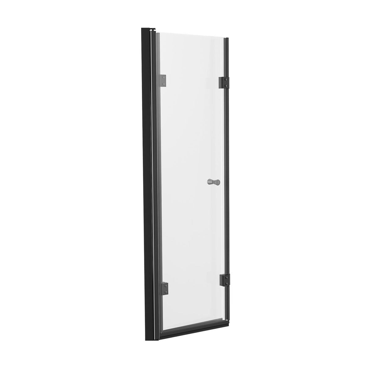Bathtub Shower Door, 51 in. W x 56 in. H, Frameless Foldable Hinged Shower Door, Tri-Fold Shower Glass Door with 1/4 in Tempered Glass Door, 180°Rotating and Folding Design, for Bathtub, Black