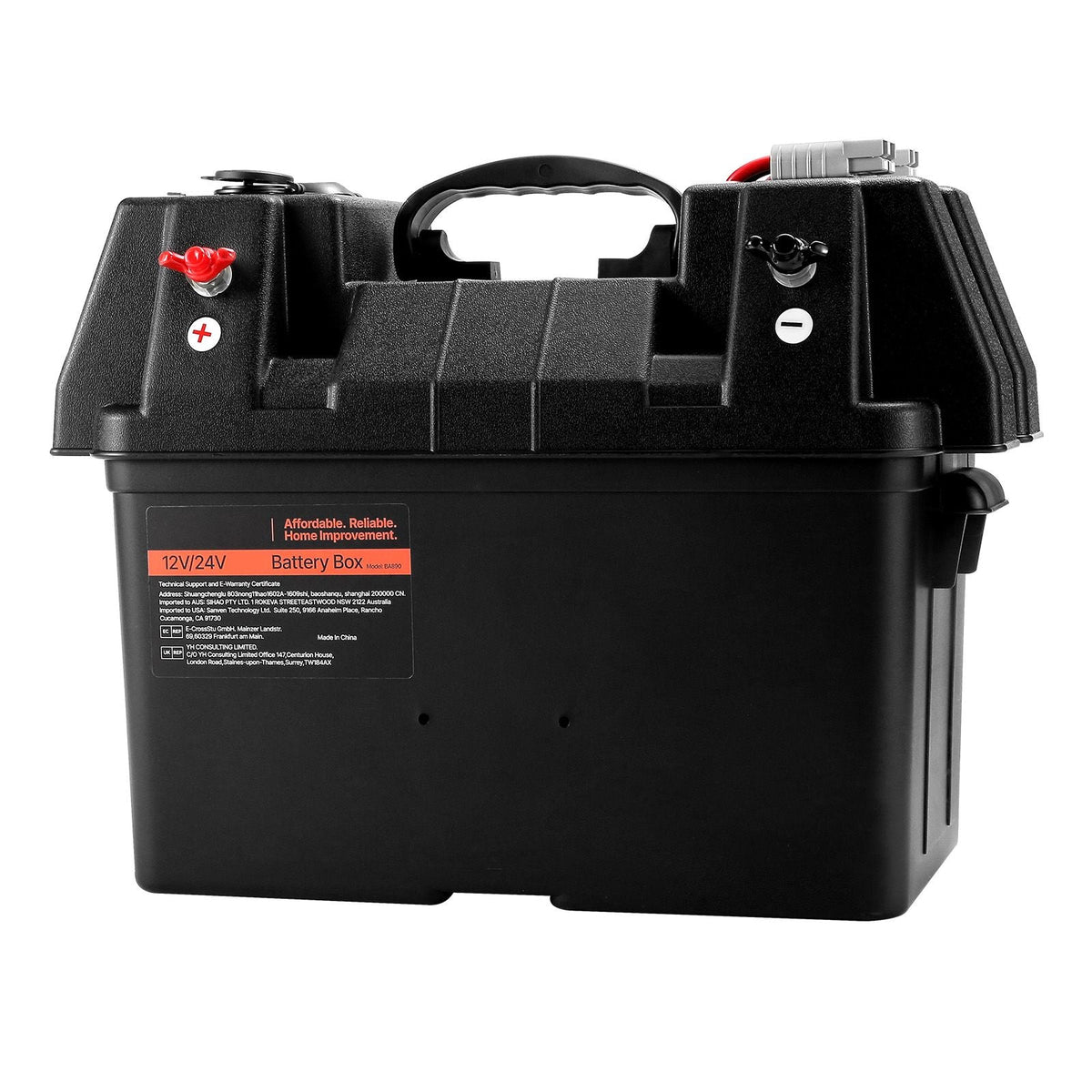 Battery Box, Group 24/31 Trolling Motor Battery Box, 12V/24V Marine Batteries Case with PP Shell and Dual Straps, Smart Batteries Case, Suitable for Trolling Motor, Marine,RV & Solar Panel