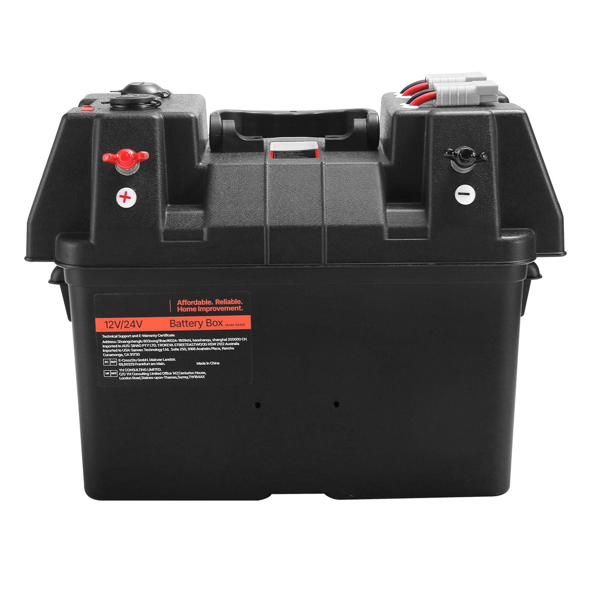 Battery Box, Group 24/31 Trolling Motor Battery Box, 12V/24V Marine Batteries Case with PP Shell and Dual Straps, Smart Batteries Case, Suitable for Trolling Motor, Marine,RV & Solar Panel