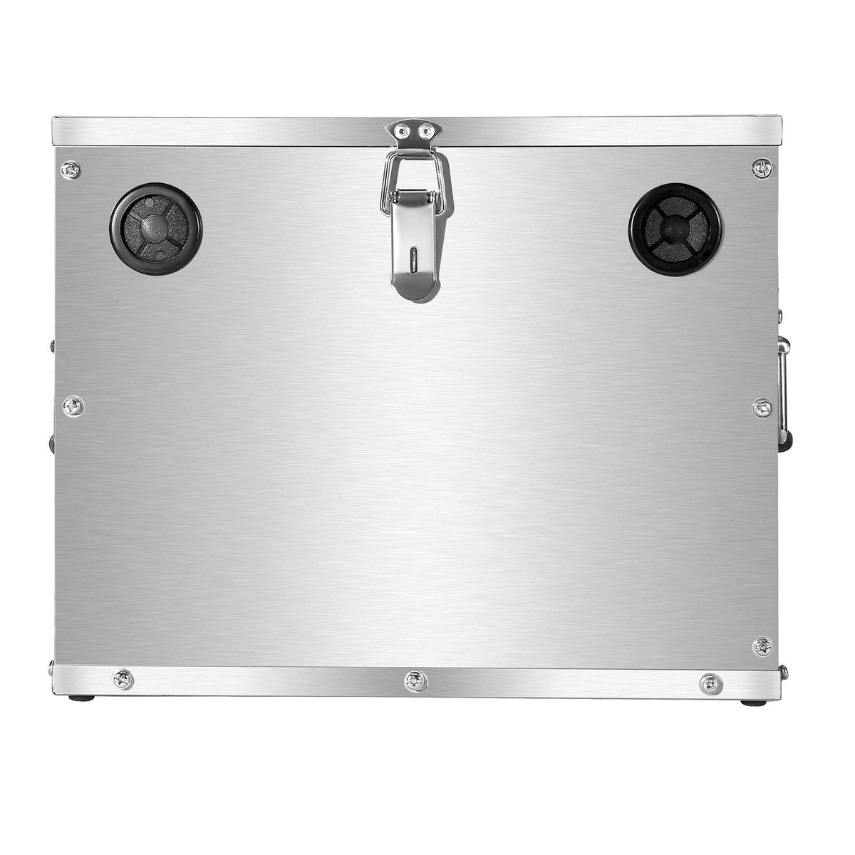Battery Box, Group 24/31 Trolling Motor Battery Box, Marine Batteries Case with Lock, Handles and Rubber-Grommet Cable Holes, Stainless Steel Shell, Suitable for Cars, Boats & Trolling Motors