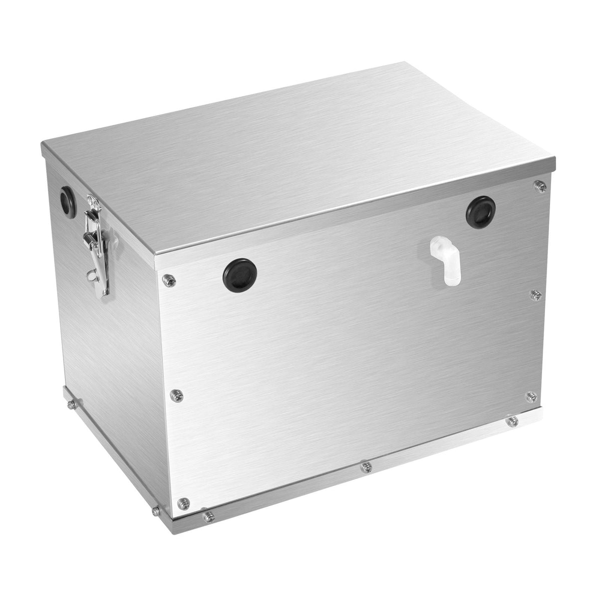 Battery Box, Group 24/31 Trolling Motor Battery Box, Marine Batteries Case with Rubber-Grommet Cable Holes, Aluminum Alloy Shell Storage Case, Easy Installation, for Off-Road Racers, Trucks
