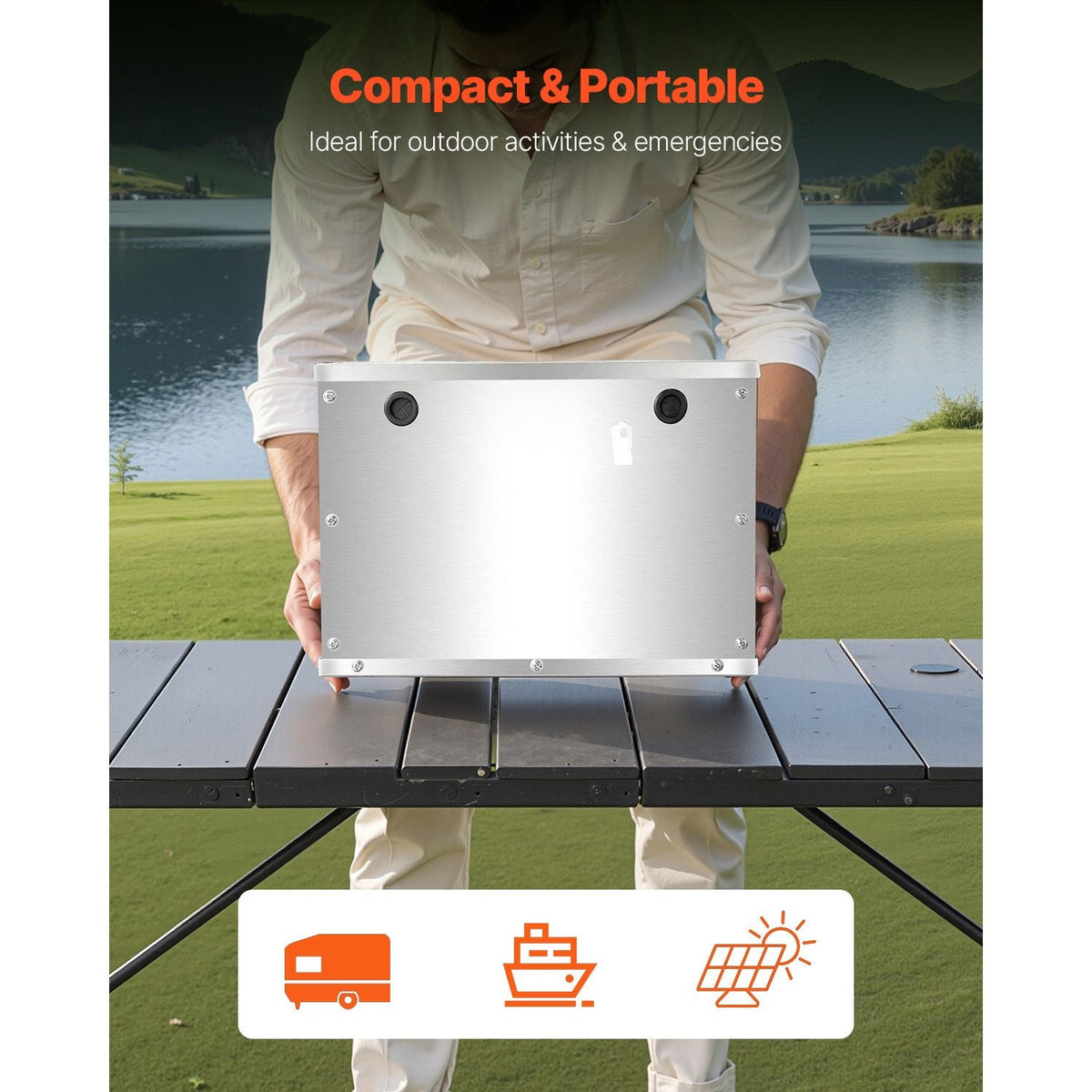 Battery Box, Group 24/31 Trolling Motor Battery Box, Marine Batteries Case with Rubber-Grommet Cable Holes, Aluminum Alloy Shell Storage Case, Easy Installation, for Off-Road Racers, Trucks