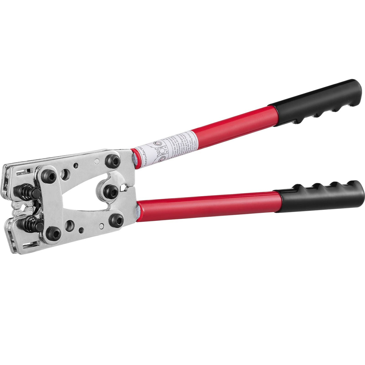 Battery Cable Lug Crimping Tool, 10-1/0 AWG with Heavy Duty Wire Lugs, with 60PCS Aluminum Ring Connectors Terminals 6 Wire Sizes Crimping Die Aluminum Terminal Battery Lug Crimper
