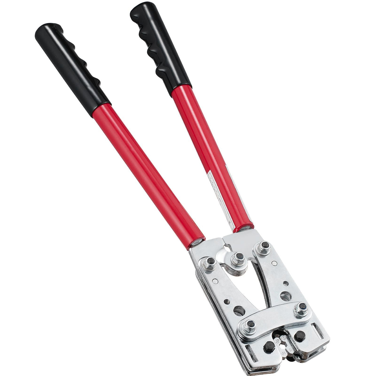 Battery Cable Lug Crimping Tool, 10-1/0AWG with Cable Cutter and 48PCS Copper Ring Terminals, 6 Wire Sizes Crimping Die and 100pcs Heat Shrink Tubes, for Heavy Duty Wire Lugs