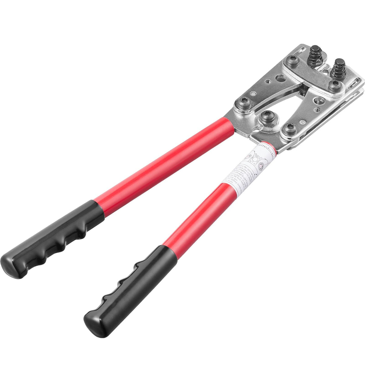 Battery Cable Lug Crimping Tool, 10-1/0AWG with Cable Cutter and 48PCS Copper Ring Terminals, 6 Wire Sizes Crimping Die and 100pcs Heat Shrink Tubes, for Heavy Duty Wire Lugs