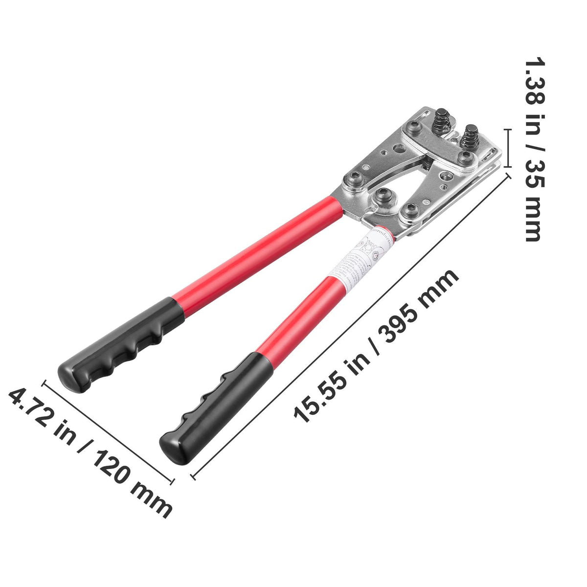 Battery Cable Lug Crimping Tool, 10-1/0AWG with Cable Cutter and 48PCS Copper Ring Terminals, 6 Wire Sizes Crimping Die and 100pcs Heat Shrink Tubes, for Heavy Duty Wire Lugs