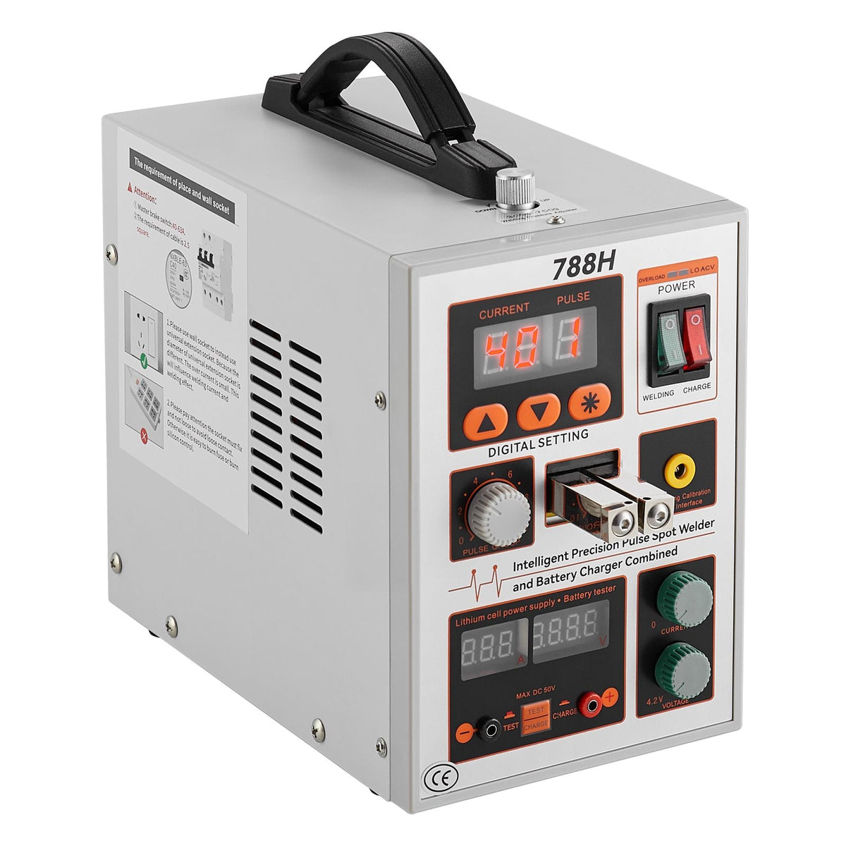 Battery Spot Welder, 788H Pulse Spot Welder & Battery Charger, Portable High-Power Battery Welding Machine with 2 Welding Modes and LED Lighting for 0.15mm Pure Nickel, 18650 14500 Battery Packs